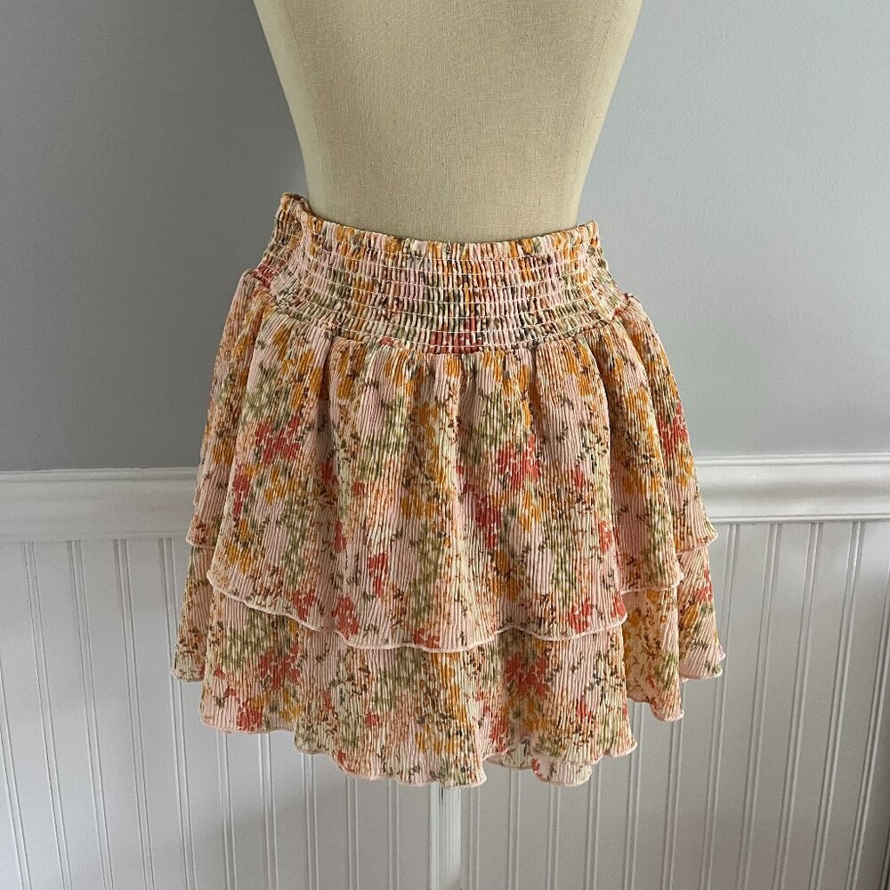 Forever 21 floral ruffle skirt